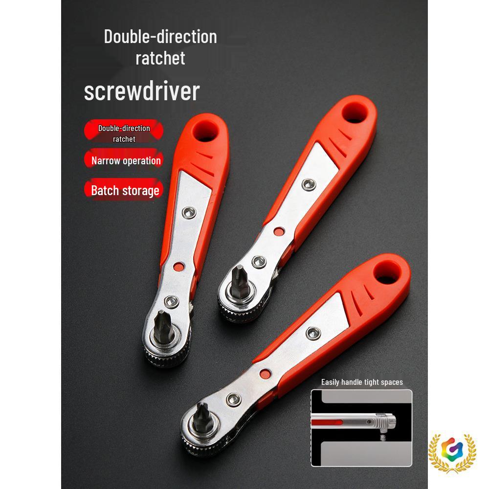 Реверсивный магнитный набор угловых трещоточных отверток с битами Phillips и шлицевыми