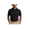 Polo Ralph Lauren SS23 Однотонная рубашка поло с коротким рукавом и вышитым логотипом, мужские топы, темно-черный 710794276-057