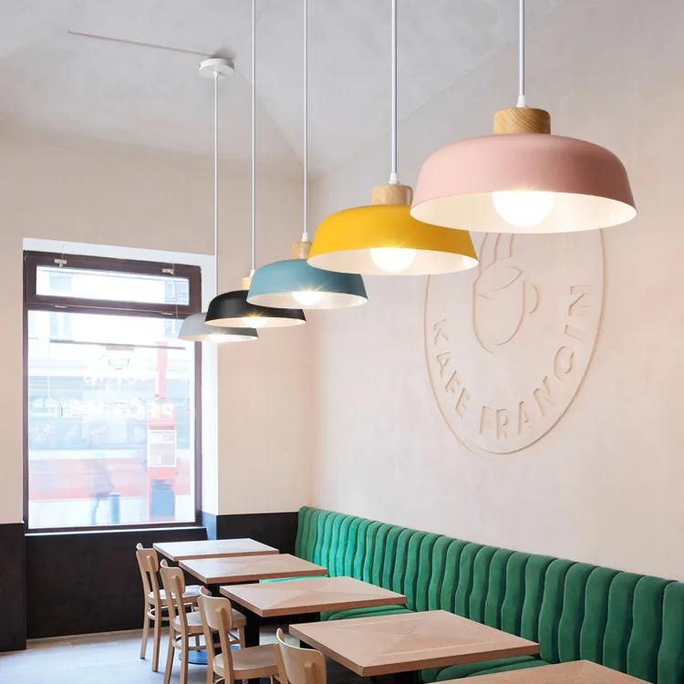 Люстра в новом скандинавском стиле, простые светильники для гостиной и спальни, освещение для столовой и кабинета, современные светильники Macaron из цельного дерева