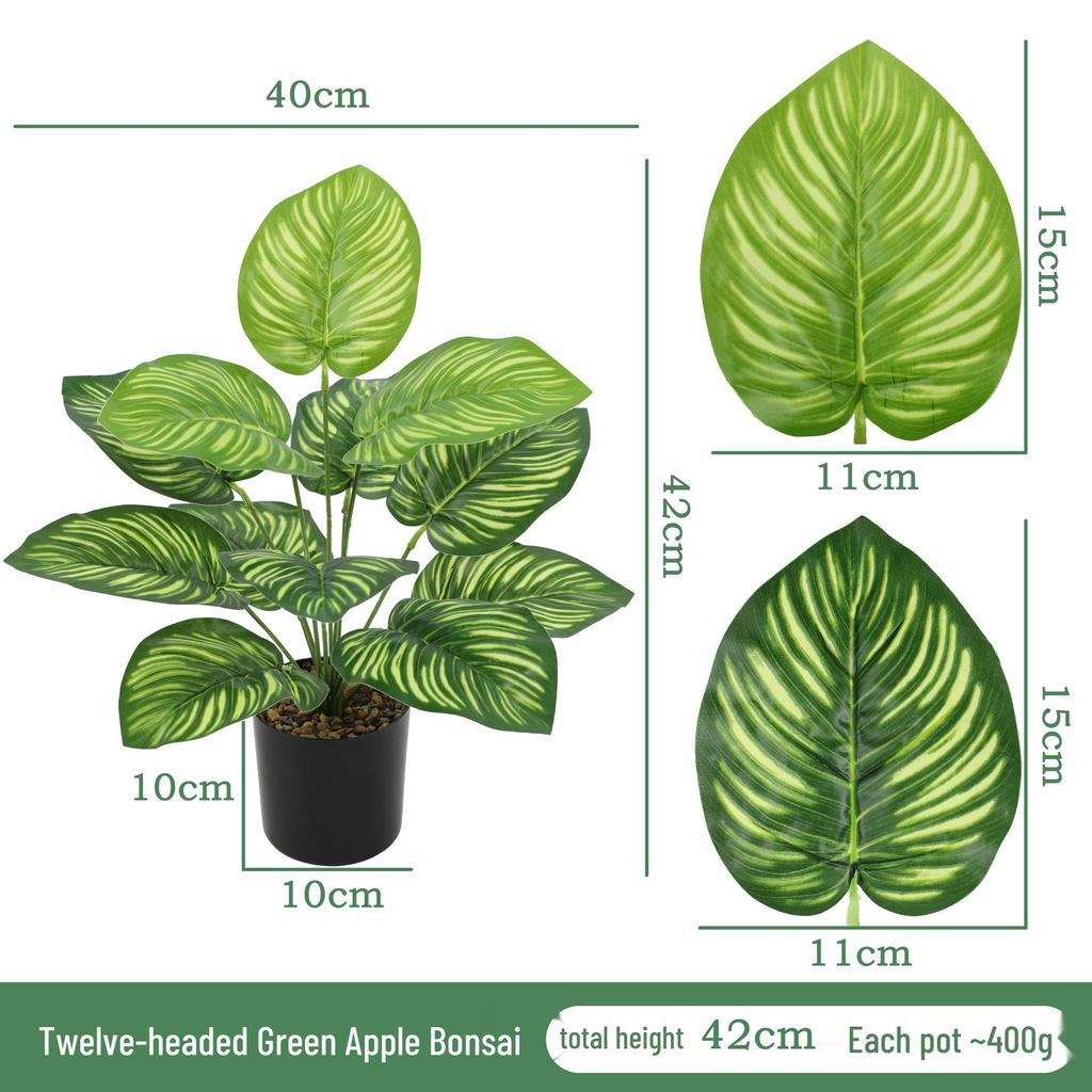 Artificial Potted Green Plant for Indoor and Outdoor Decoration - Home, Hotel, Courtyard, or Desktop Bonsai Ornament.