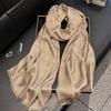 New Imitation Silk Fashionable Elegant High-end Long Silk Scarf Short Beard Shawl Long Scarf Tensile Cotton Gold Silk Scarf