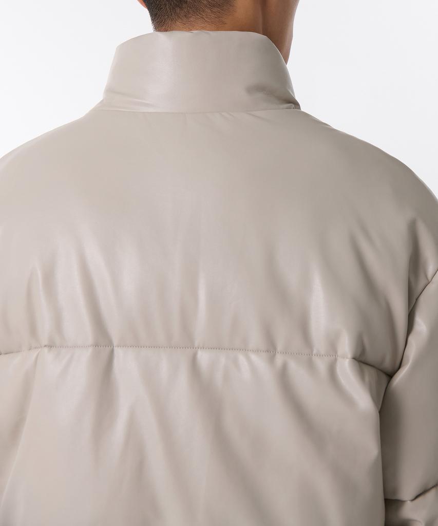 Musinsa Standard Synthetic Leather Puffer Short Padded Jacket [Light Beige]