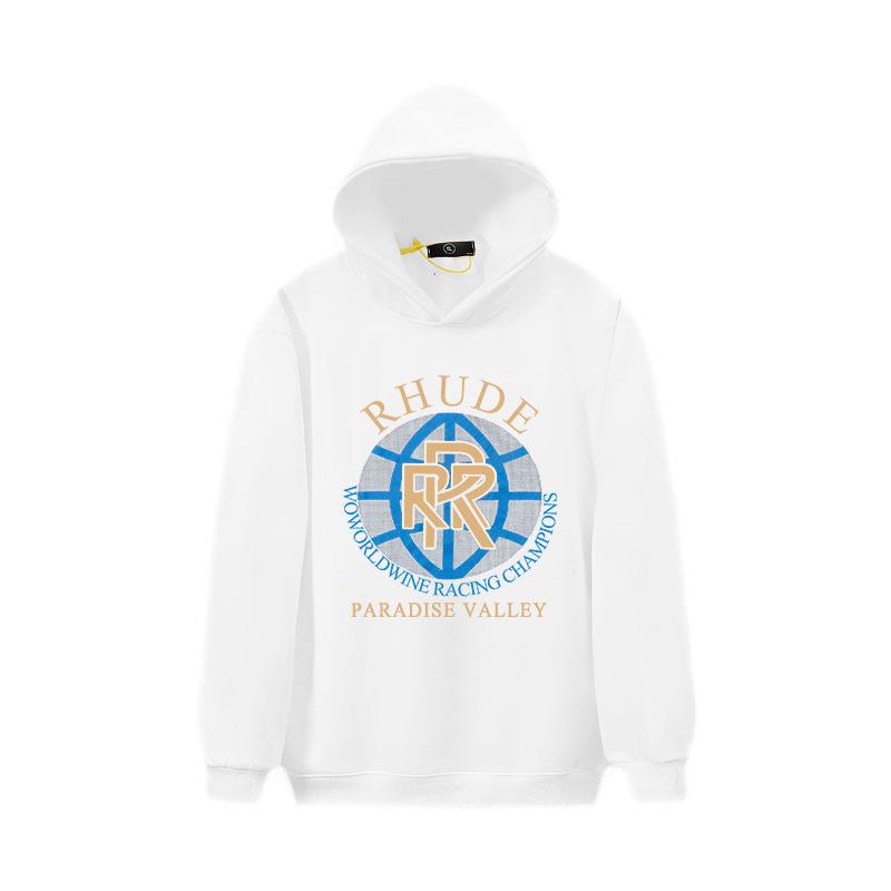 American trendy brand autumn and winter new RHUDE printed hooded fleece hooded sweater, loose coat for men and women