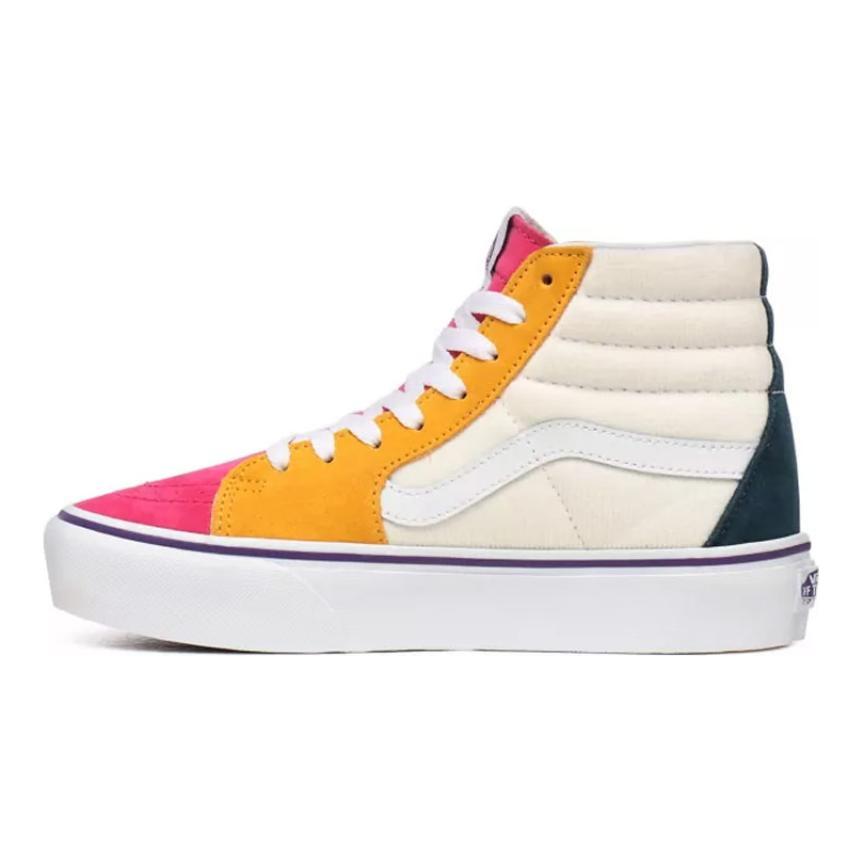 Vans Мини Корд SK8 HI Платформа 2.0 Белый/Желтый/Красный Женские Vans VN0A3TKNWVY