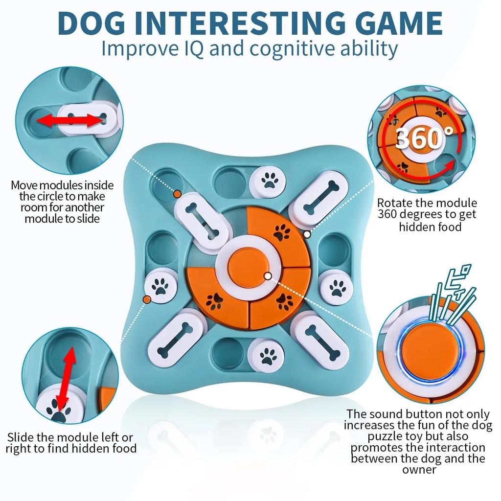 IQ Training Dog Treat Puzzle Toys for Interactive & Mental Stimulating,Fun Slow Feeder,Large Medium Small Dogs Enrichment Toys