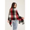 Унисекс Мягкий текстурированный шарф-шаль в клетку Черный Белый