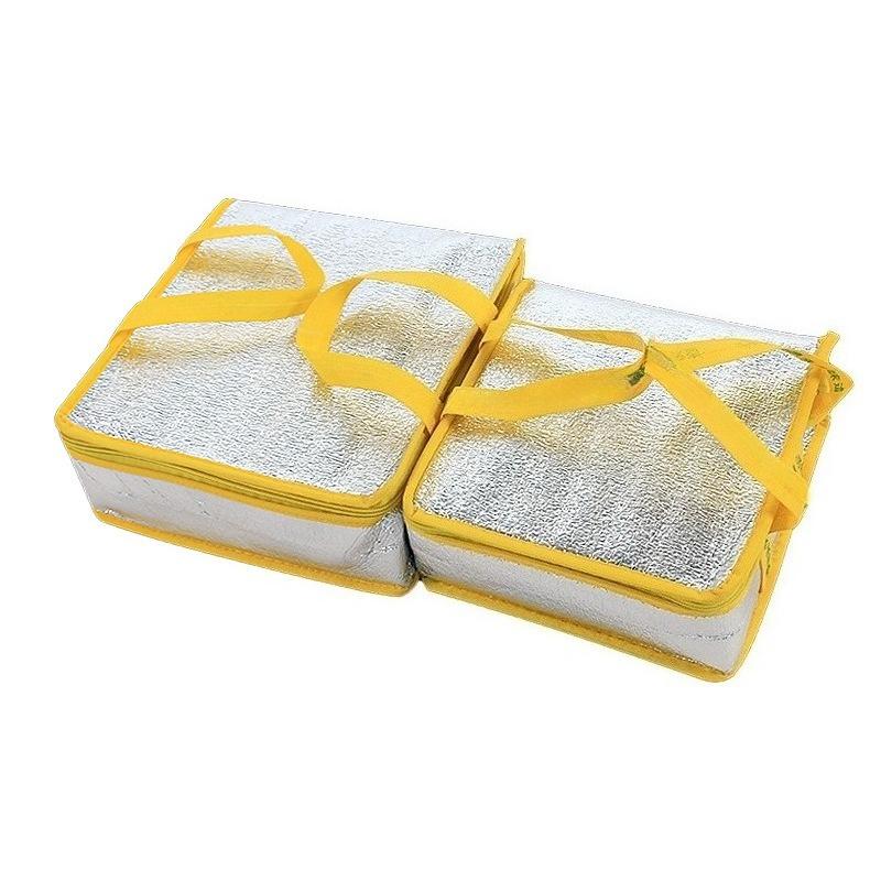 Pizza Aluminum Foil Delivery Bags Insulation Folding Picnic Portable Ice Food Thermal Bag Food Delivery Drink Carrier Insulated Pockets Cake Tote Bag