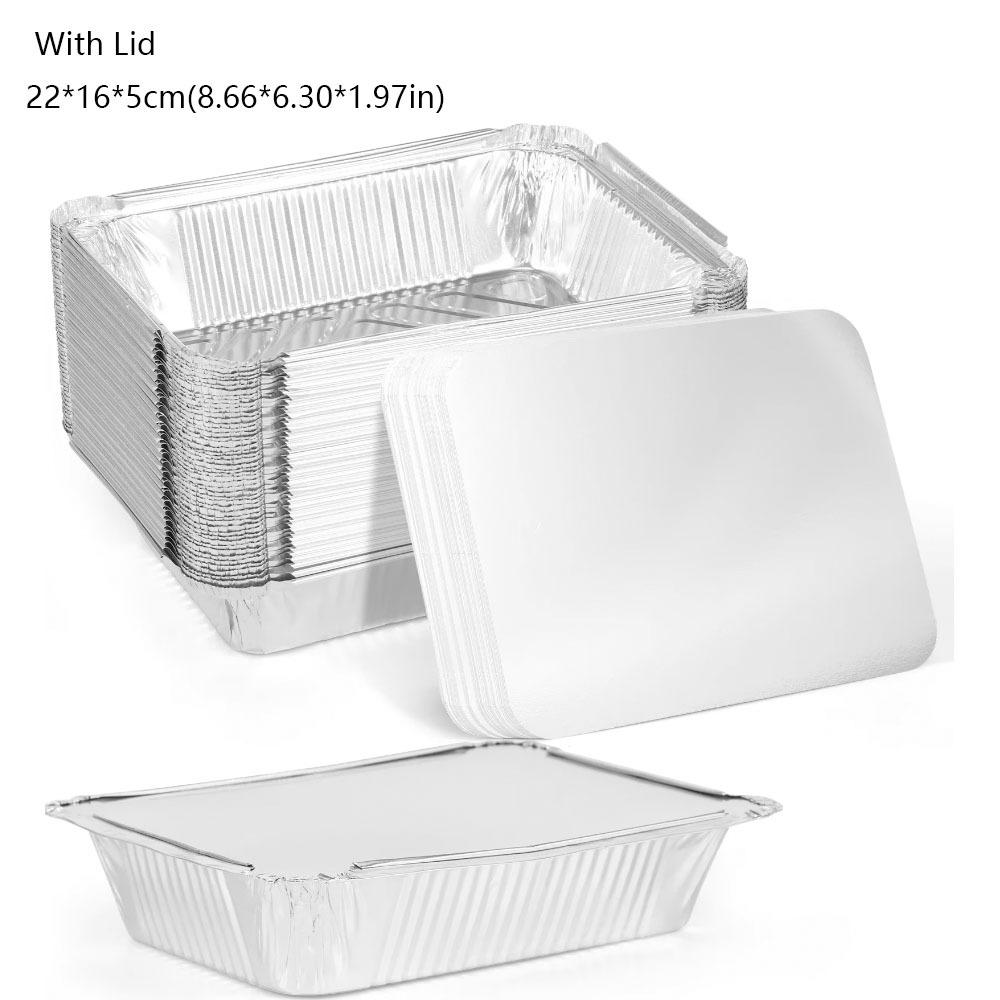 10 шт. с крышками из фольги пищевые контейнеры квадратные миски для барбекю новые противни для выпечки на вынос