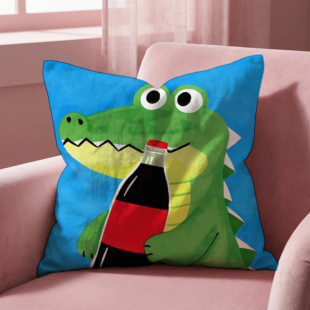 Animal cute crocodile Cushion Cover MultiScene Pillow Cover for Home Car Reversible Soft Durable for Daily Use