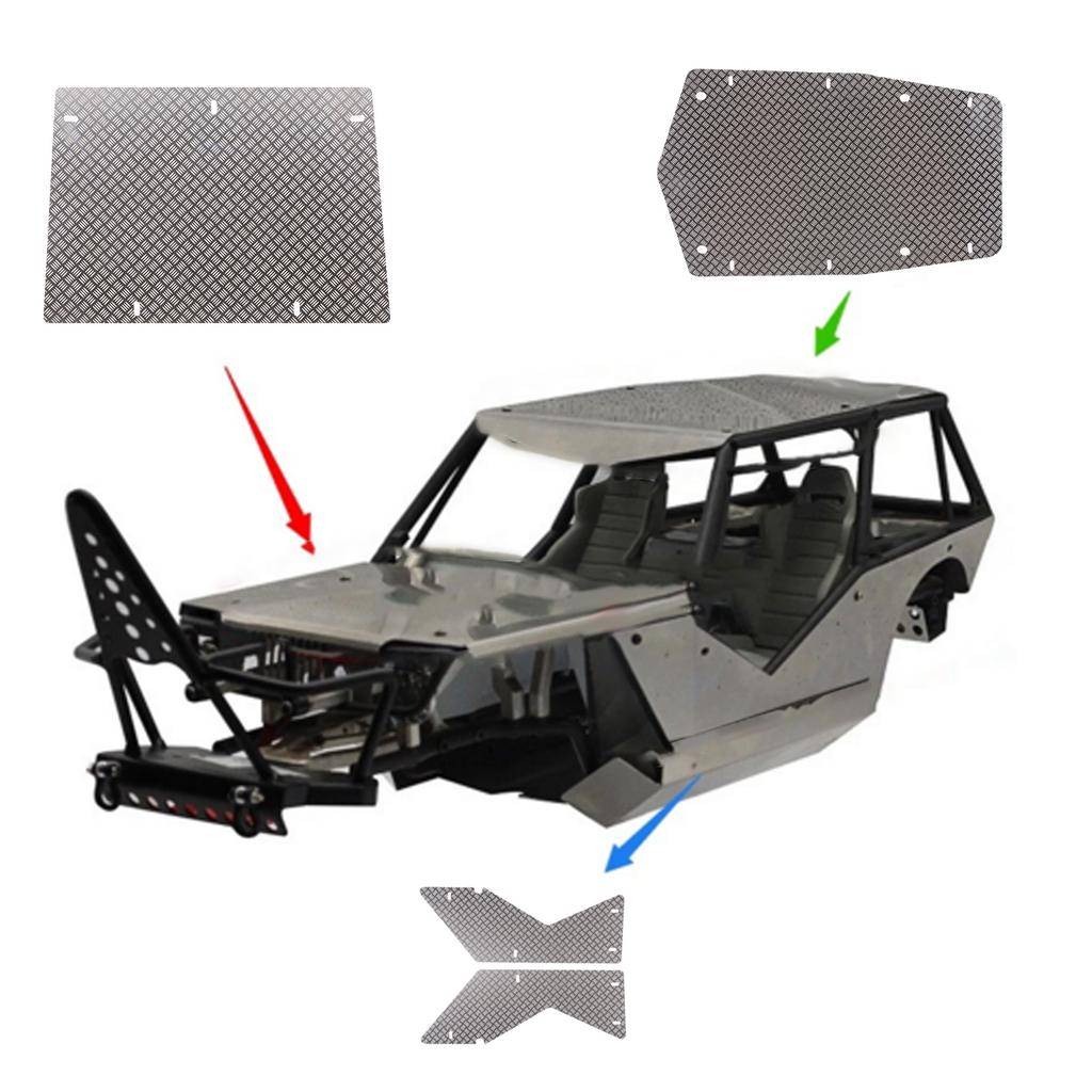 Compatible with Axial Wraith 90018 Aluminium Alloy Engine Hood Panel Roof Panel Side Panel Skid Plate RC Car Body