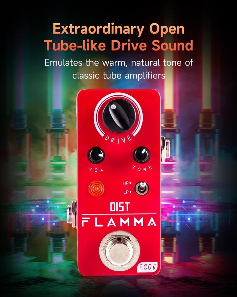 FLAMMA FC06 Guitar Metal Distortion Pedal Electric Guitar Effect Pedal Mini Size True Bypass