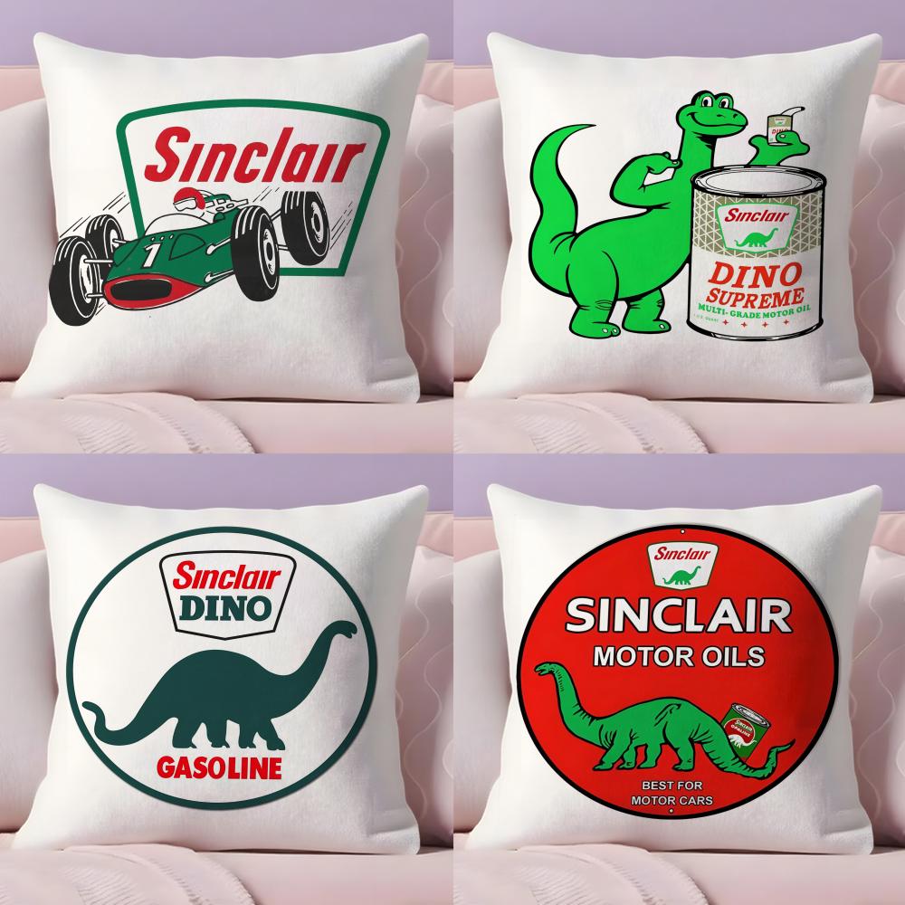 Подушка с принтом Sinclair Motor Oil, плюшевая ткань, мягкая, двусторонняя печать, скрытая молния, наволочка для диванной подушки, декор для дома