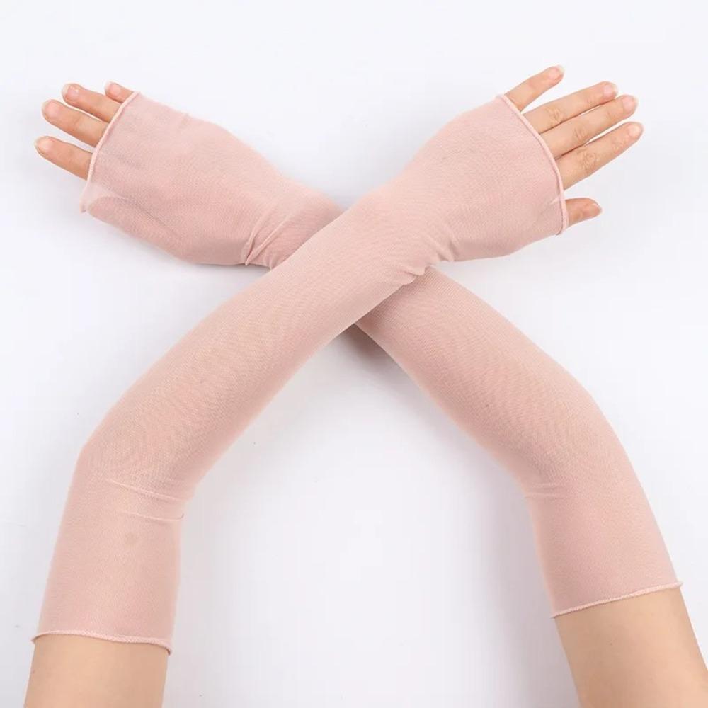 Fingerless Sun Protection Sleeves Thin Long Sleeves Fashion Mesh Sleeves Summer