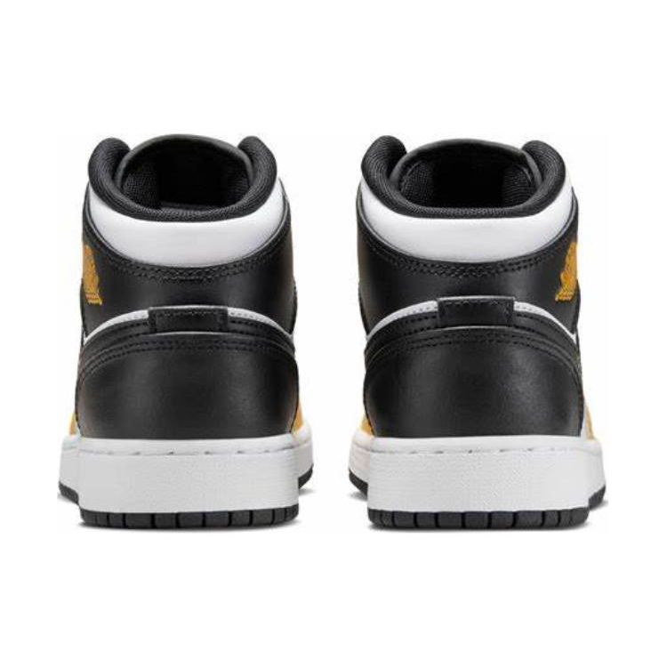 Детские кроссовки Air Jordan 1 Mid GS Yellow Ochre Black White DQ8423-701