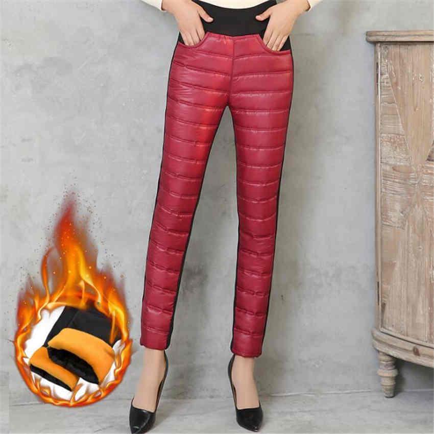 Female's Fashion Winter Thermal Leggings Plush Trousers Thickening Warm High Waist Long Pants