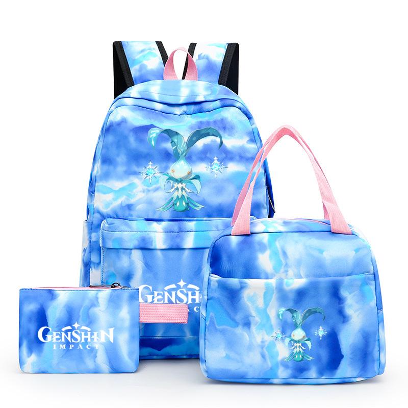3Pcs/set Anime Girl Backpack Set School Students Kawaii Back To School Backpack Boy Children Lunch Bags Pencil Box