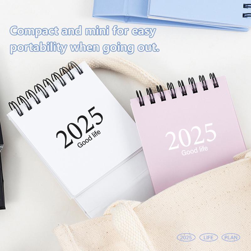 2025 Студенческое украшение рабочего стола Morandi Color Mini Calendar Simple Plan Маленький настольный календарь Милый ежедневник Офисные принадлежности