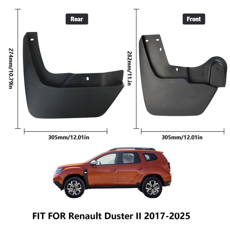 Для Dacia Duster II 2017- Комплект из 4-х брызговиков в стиле OE и подкрылков для полной защиты колесных арок