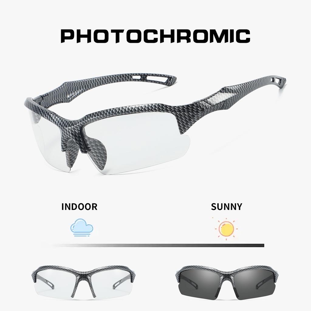 UV400 Safety Goggles Photochromic Cycling Glasses Men Women Outdoor Sport Eyeglasses Bike Sunglasses Bicycle Eyewear