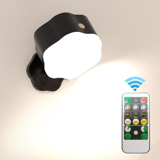 Светодиодный настенный светильник с 3 уровнями яркости, регулируемой яркостью, регулируемым углом наклона, простой в установке, заботящийся о глазах ночной светильник с дистанционным управлением
