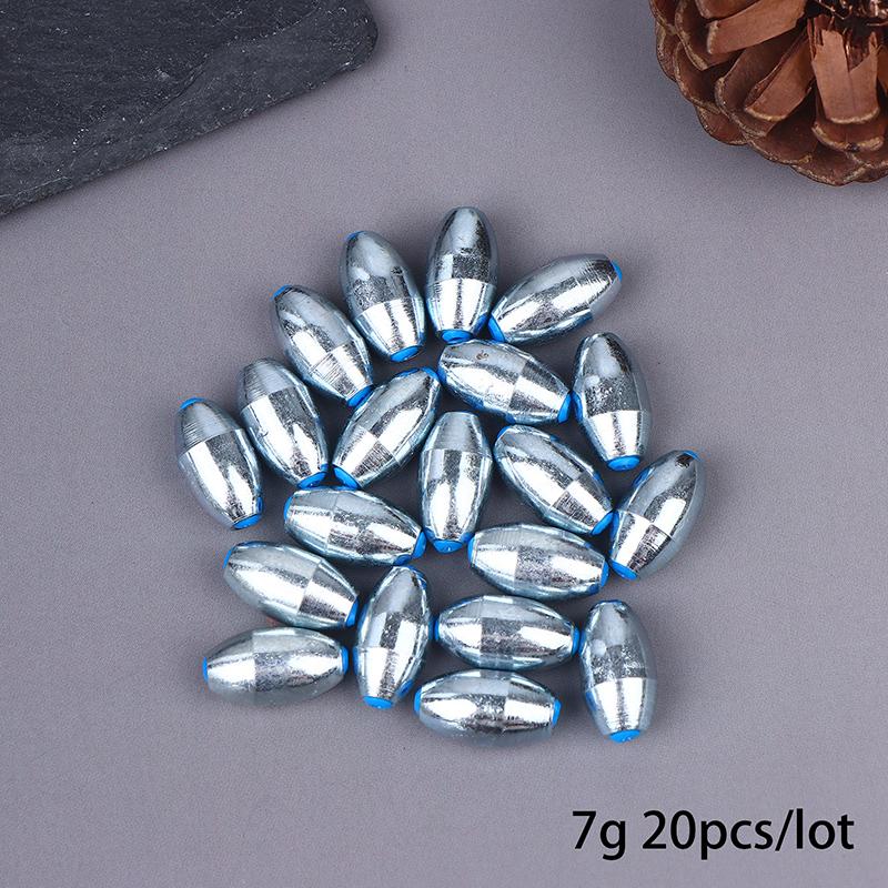 20Pcs Alloy Carbon Steel Hollow Olive Fishing Sinkers Assorted Weights 3g-10g Pack of 8 Fishing Accessories