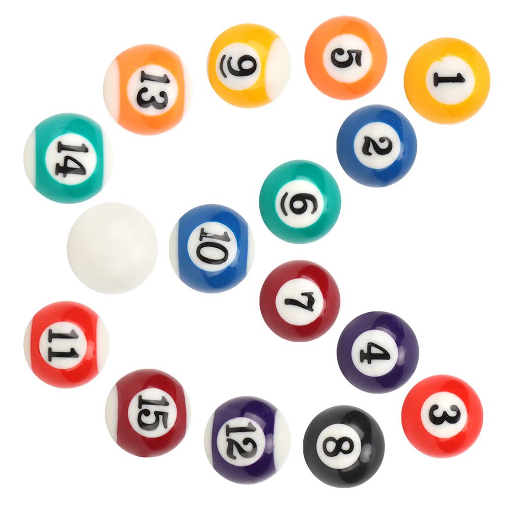 16PCS Eco‑friendly Resin Mini 2.5CM Children Billiard Ball Toy Pool Table Accesssory