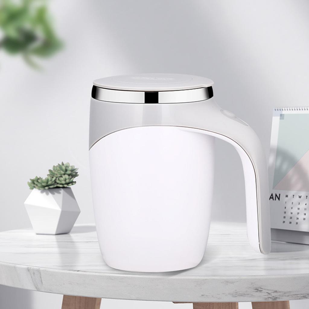 380mL Self Stirring Mug with Lid Automatic Magnetic Stirring Coffee Cup Electric Stainless Steel