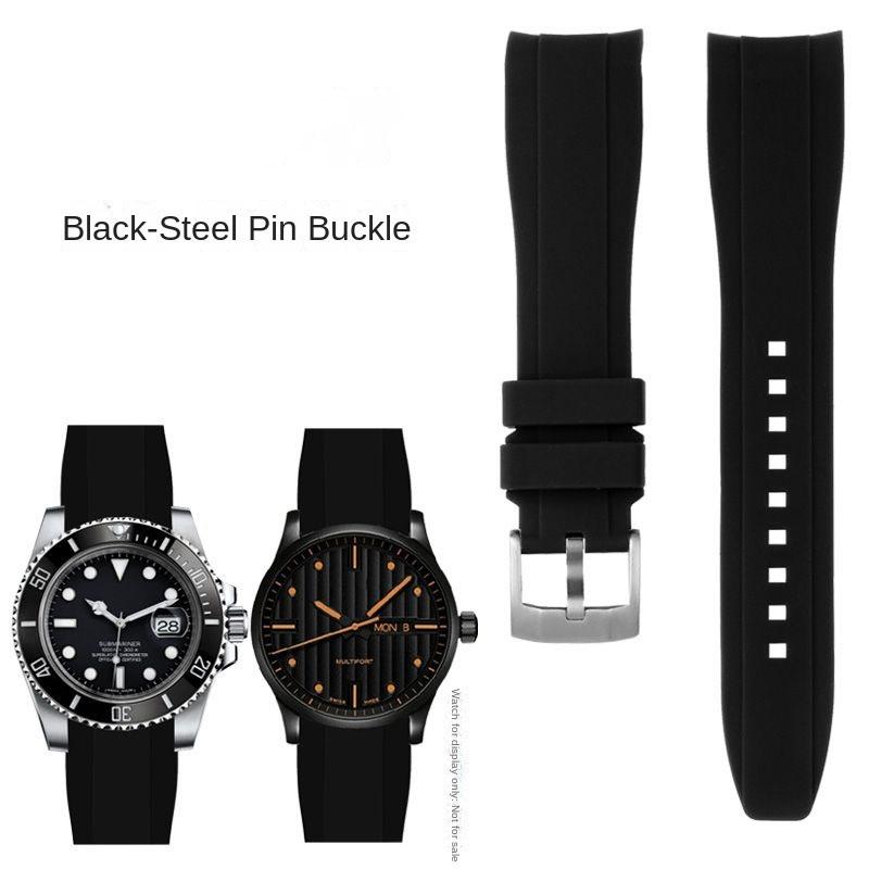 Изогнутый резиновый ремешок для Rolex Water Ghost Seiko Mido helmsman Casio swordfish arc водонепроницаемый силиконовый ремешок для дайверских часов 22 мм