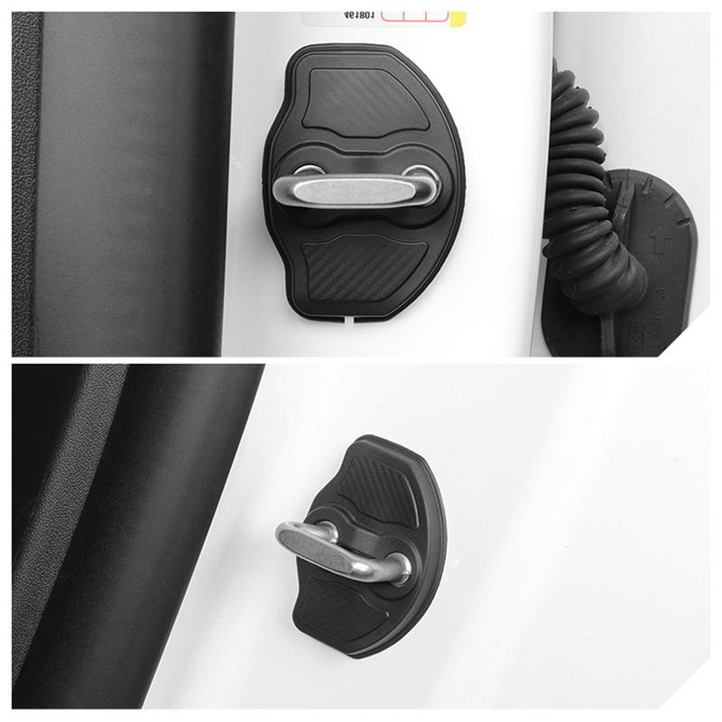 Car Door Latch Protective Cover 4X Door Lock Buckle Cover Silent Shock Pads Vehicle Ventilation Doors Locks Guard Stopper For