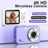 4K 64MP CCD Digital Camera 2.4" Screen 16X Zoom Compact Retro Camera with LED Flash Autofocus Portable Vlogging Camera for Campus/Travel/selfie