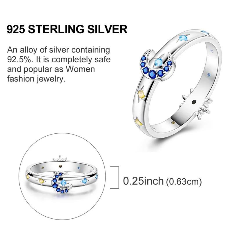 Original 925 Silver Shine Zircon Wedding Ring Simple Ring for Women Love Fashion Stackable Rings Popular Anniversary Jewelry