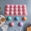 Silicone Mold Non-stick Easy-Demoulding Smooth Surface Food-grade Heat-resistant Baking 15 Holes Semi Sphere Silicone Baking