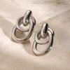 18k Gold Stainless Steel Retro Wrap-around Earrings, Simple Hollow Titanium Steel Design.