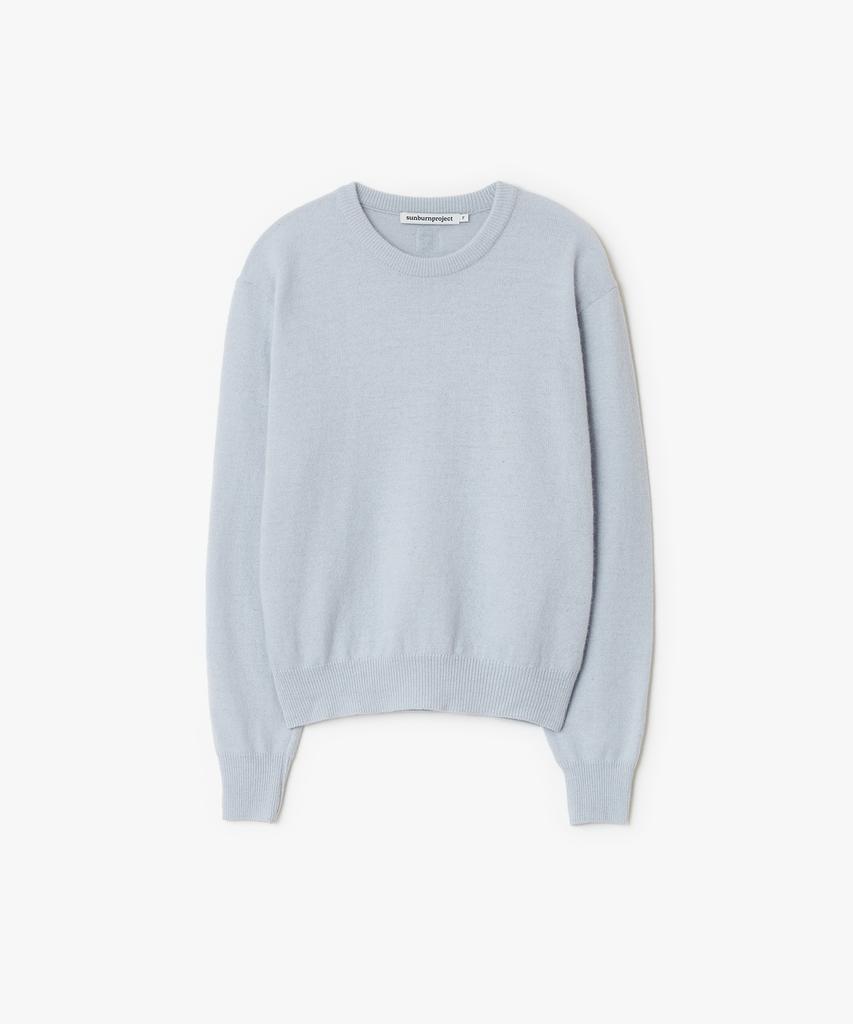 SUNBURNPROJECT Cashmere Basic Round Knit, Skyblue