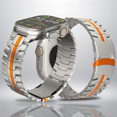 Ремешок из нержавеющей стали титанового цвета для Apple Watch Band Ultra2 49 мм 46 мм 45 мм 44 мм 42 мм металлический браслет для IWatch 10 9 8 7 SE
