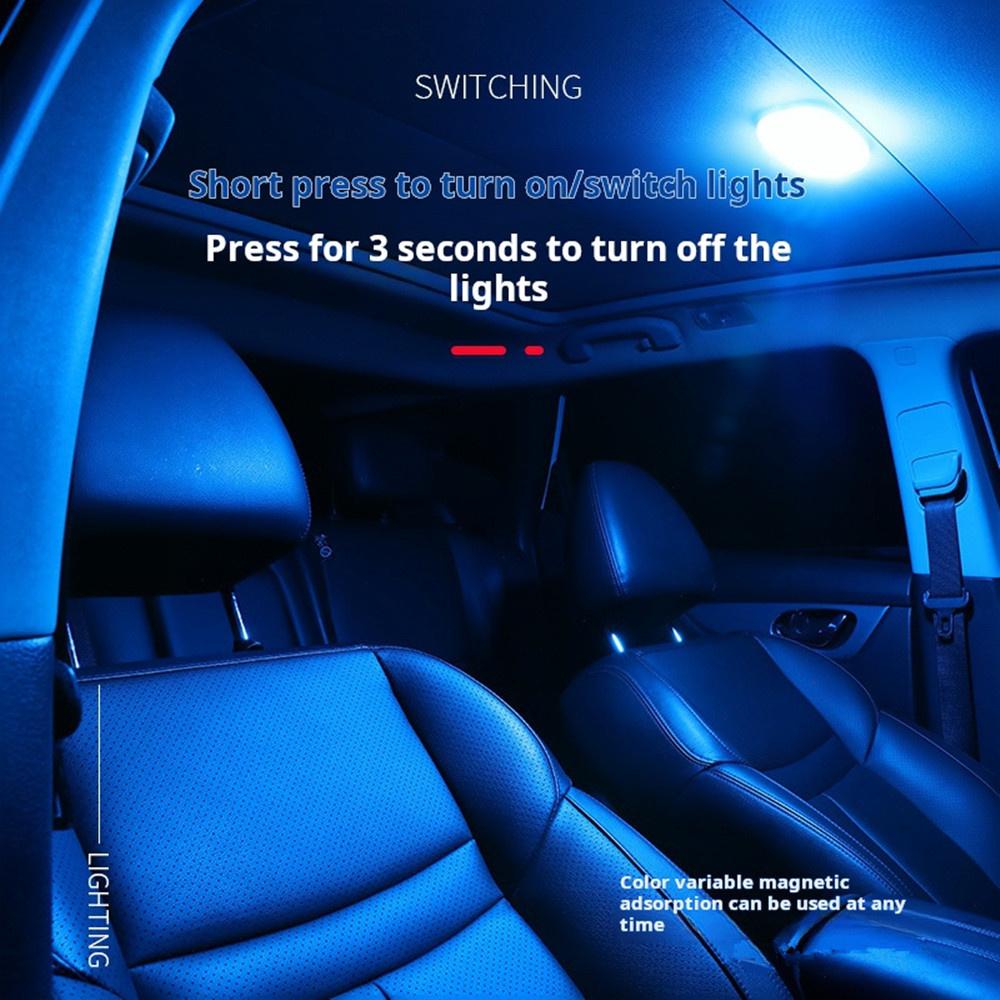 8LED Wireless Touch Light Car Interior USB Reading Light Rechargeable Magnetic Base Auto Roof Trunk Ceiling Lamp 5V
