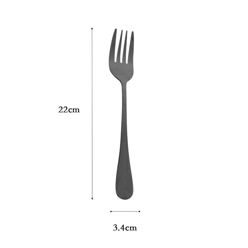 Зеркало, черная посуда, набор столовых приборов из нержавеющей стали, вилка для салата, ложка, ложка для супа, лопатка для торта, кухонный набор посуды