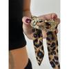 Retro Y2g Sexy Style Leopard Print Ribbon Metal Bracelet Female Niche Style Fashion Style Personalized Fashionable All-Match Bracelet Fashion