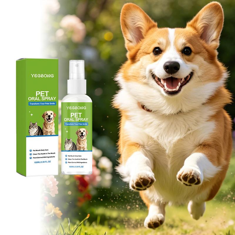 100ml Pet Oral Spray For Cat Dog No-Brushicng Oral Care Spray For Breath-Fresh Stain Removal For Pet Oral Care