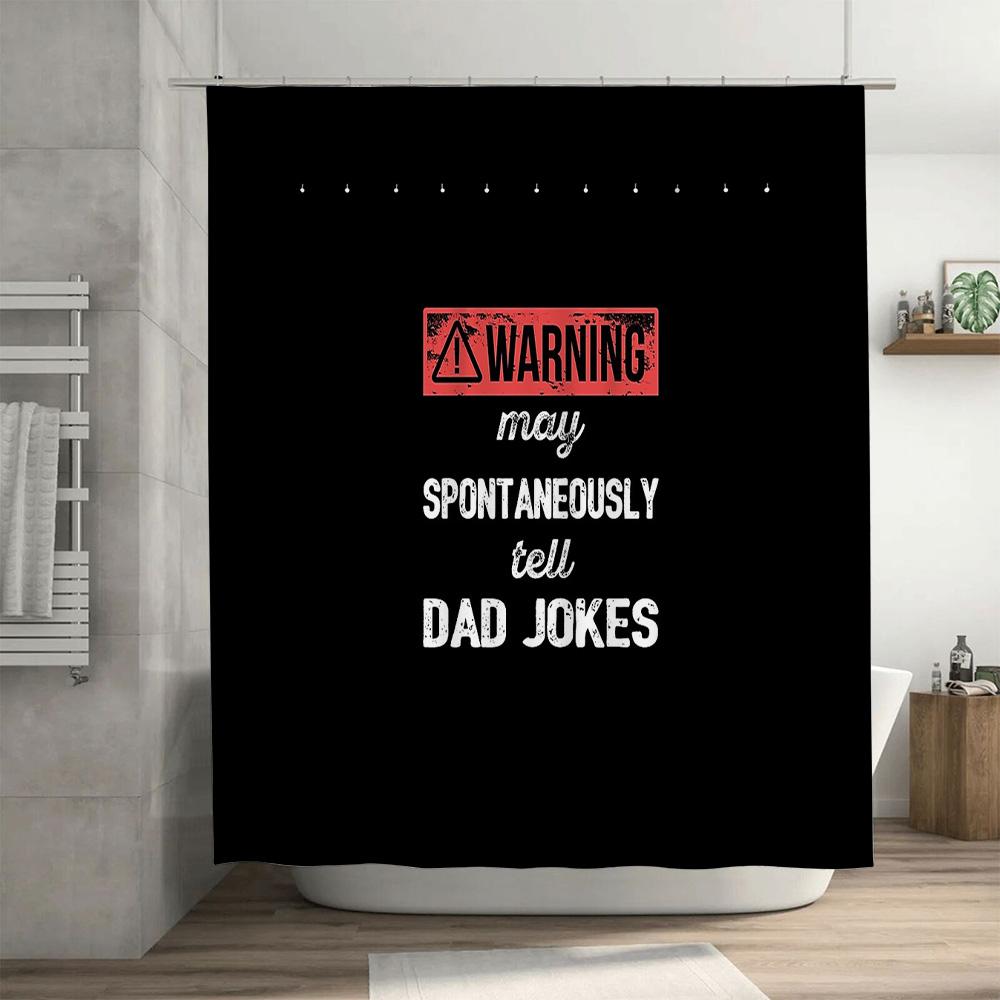 Funny Warning Shower Curtain Bathroom Decor Washable Fabric Abstract Art Home Decor Set Modern Style Hotel Supplies