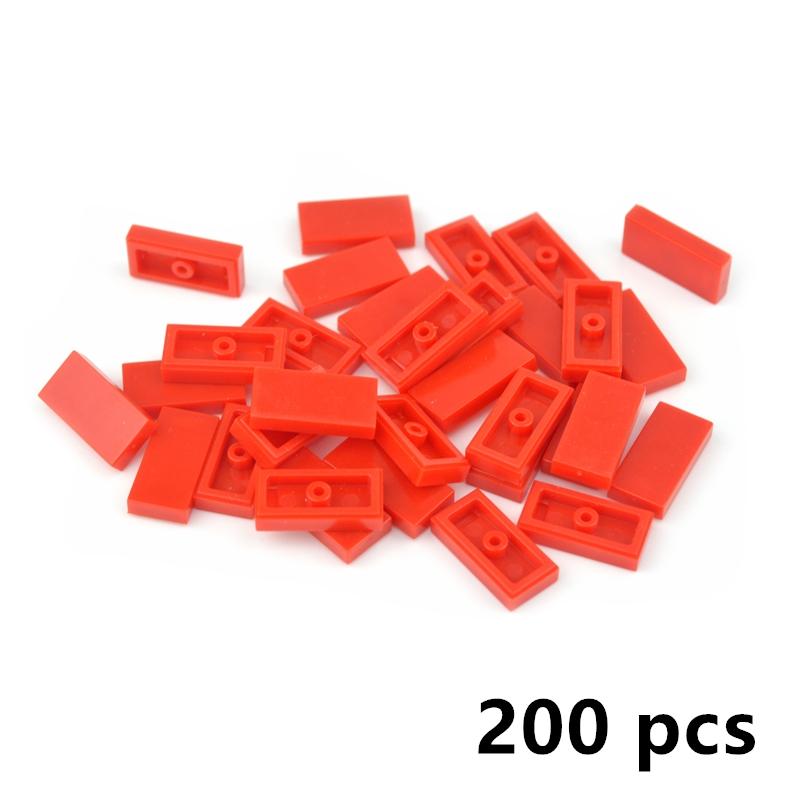 200 шт. Детали MOC Плоская плитка 3069 Аксессуары 1x2 Гладкая панель Собираемые детали Тонкие строительные блоки Образовательные игрушки Совместимый бренд