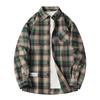 Men Shirt Plaid Loose Street Long Sleeve Casual Shirt Black Oversized Soft Shirt Spring Autumn