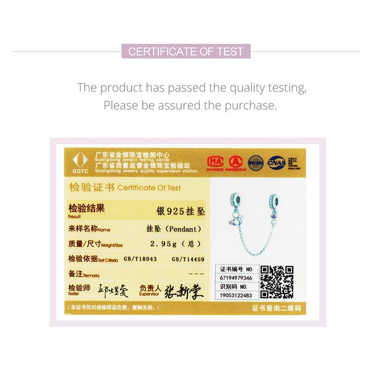 BAMOER 925 Stelring Silver Защитная цепочка Kitty Cat Четырехлистный клевер Подвеска подходит для оригинального браслета Ювелирные изделия