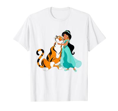 Футболка с принтом принцессы Жасмин, Раджи и друзей из мультфильма Disney «Аладдин»