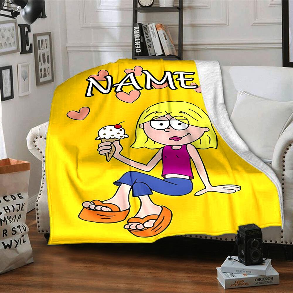 Customizable Lizzie McGuire Y Sus Locuras1 Throw Blanket – Personalized Name, All-Season Cozy Snug Blanket, Machine Washable, Personalized Blanket