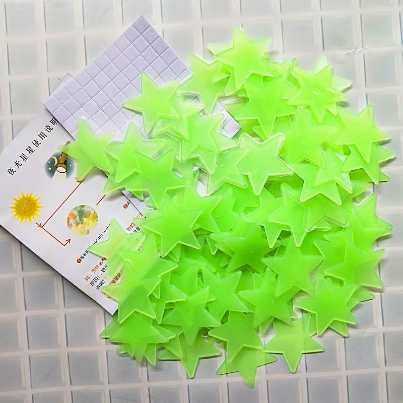 Luminous 3D Glow-in-the-Dark Star Wall Stickers for Children's Bedroom Decor