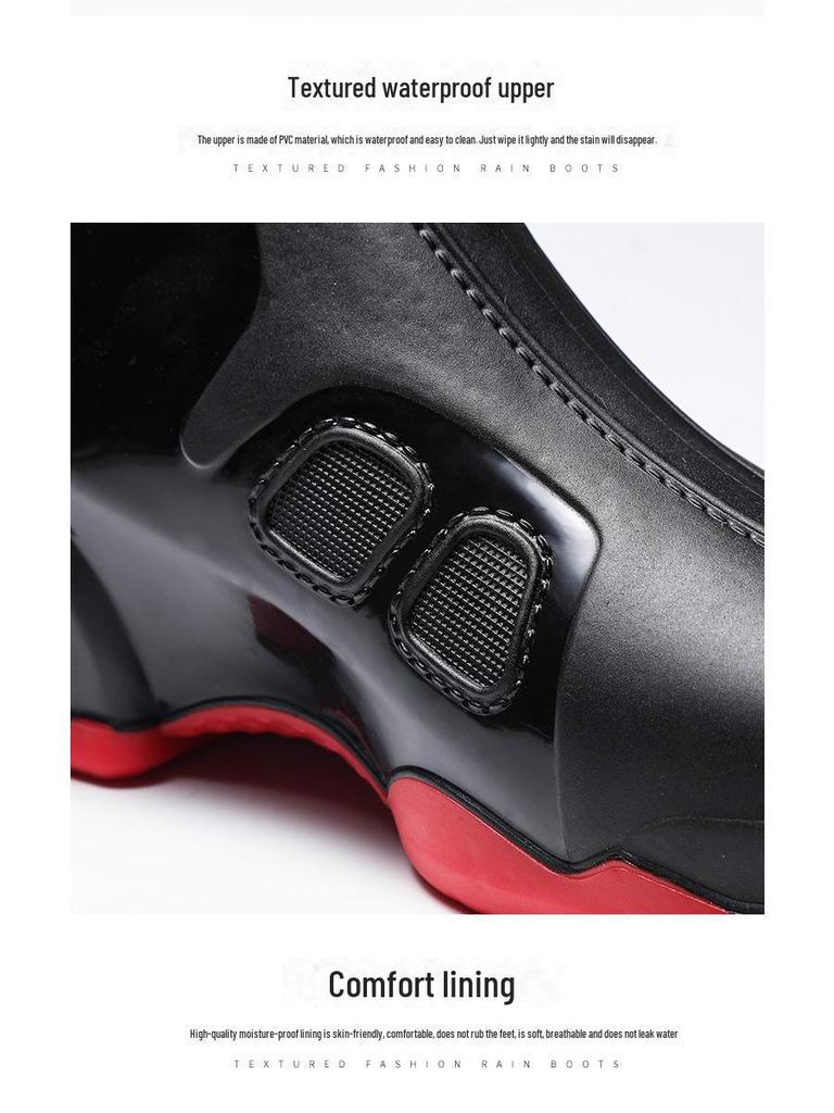 Men's Waterproof Low-Top Rain Boots - Non-Slip Outdoor Shoes for Fishing, Kitchen, and Car Washing