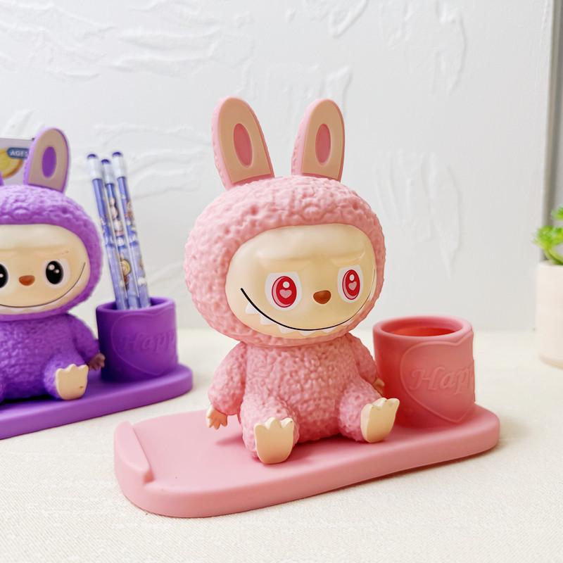 Cartoon Labubu 3D Vinyl Piggy Bank, Pen Holder & Phone Stand