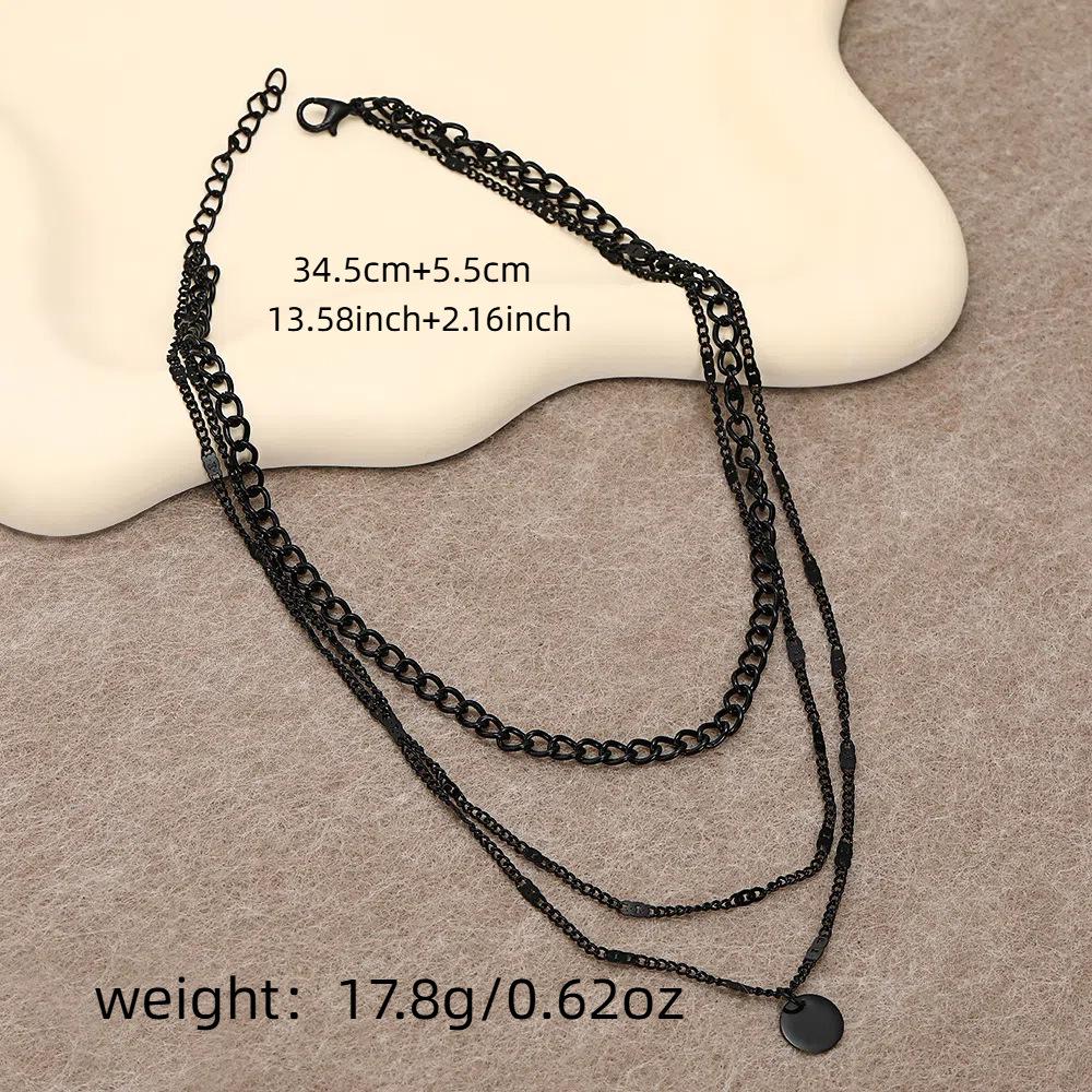 Retro Cuban Magic Multi - Layer Irregular Round Piece Necklace , Trendy Fashion Layered Mibei Pendant Jewelry