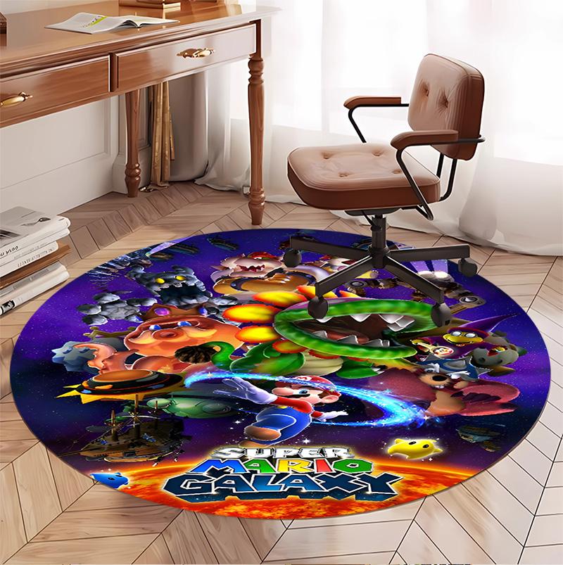 Yoshi Pattern Round Rug, Indoor/Outdoor Mat, for Picnic, Gameroom, Bedroom, Office, Living Room, Home Decor Carpet, Birthday Gift